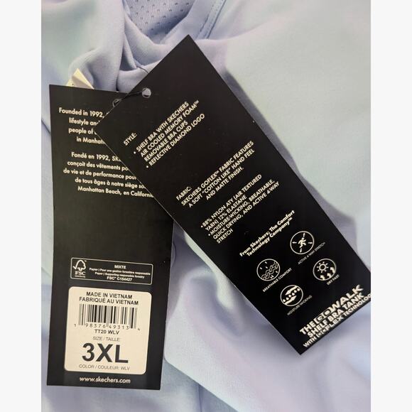 New SKECHERS Plus Size Go Walk Shelf Bra Tank Top Size 3X - Picture 6 of 6
